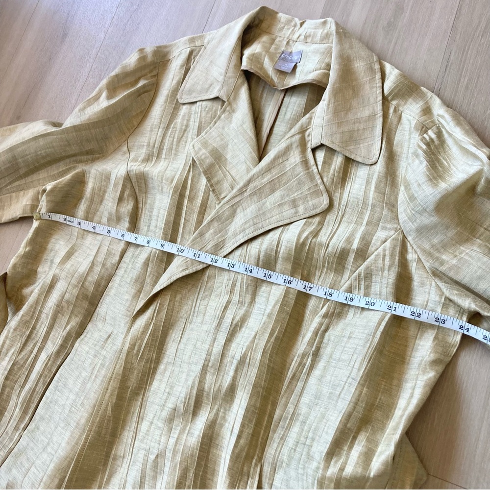 Chico's Linen Blend Open Front Belted Duster Jacket size 4 (20/22) - Picture 3 of 8